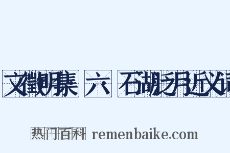 文徵明集·六·石湖泛月近义词是什么意思的图片